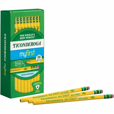 Dixon Ticonderoga Ticonderoga My First Tri-Write No. 2 Pencils, 36 / Box, DIX13082