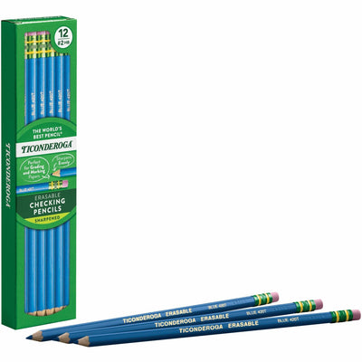 Dixon Ticonderoga Ticonderoga Pre-Sharpened Erasable Checking Pencils, HB, 1 Dozen, DIX14209