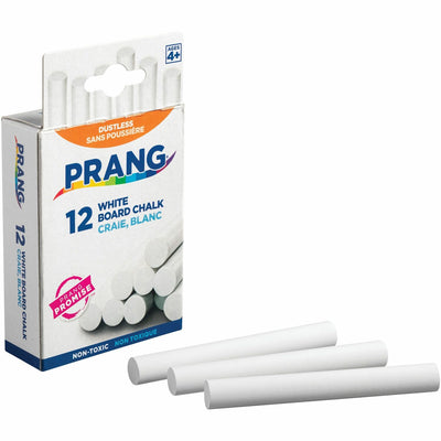 Dixon Ticonderoga Prang White Chalk Sticks, 12 / Box, DIX31144