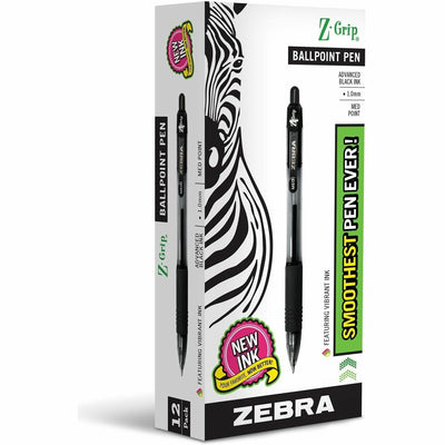Zebra Z-Grip Retractable Ballpoint Pens, 1 Dozen, ZEB22210
