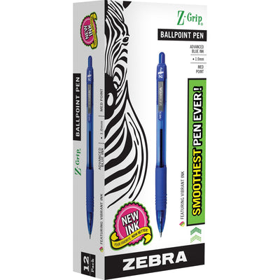 Zebra Z-Grip Retractable Ballpoint Pens, 1 Dozen, ZEB22220