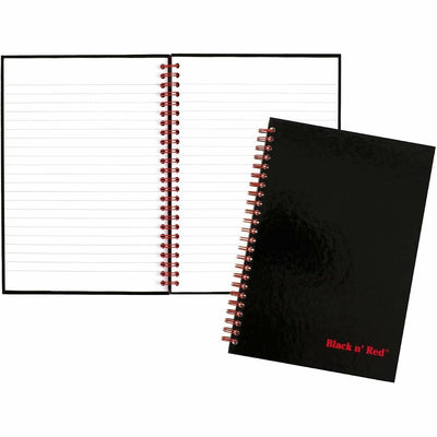ACCO Black n' Red Wirebound Ruled Notebook - A5, 5 7/8" x 8 1/4", JDKL67000