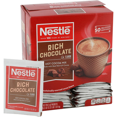 Nestle Professional Rich Chocolate Single-Serve Hot Cocoa Packets, 50 / Box, NES25485