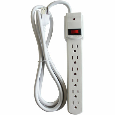 Compucessory 6-Outlet Strip Office Surge Protector, Putty, CCS25102