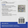 Compucessory Self-Adhesive Poly CD/DVD Holders, White, 50 / Pack, CCS26555