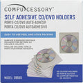Compucessory Self-Adhesive Poly CD/DVD Holders, White, 50 / Pack, CCS26555