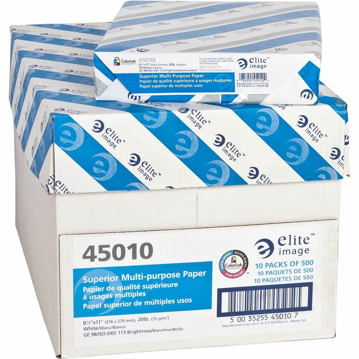 Elite Image Multipurpose Paper - White, 1 Carton