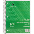 Sparco Wirebound College Ruled Notebooks, 8" x 10 1/2", SPR83255