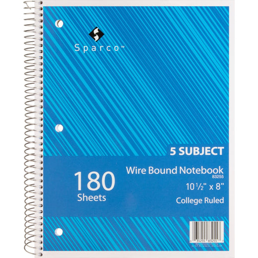 Sparco Wirebound College Ruled Notebooks, 1 Each