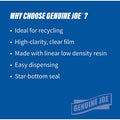 Genuine Joe Clear Trash Can Liners, 1 Carton, GJO01011