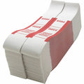 Sparco White Kraft ABA Bill Straps, Red, 1000 / Pack, SPRBS500WK