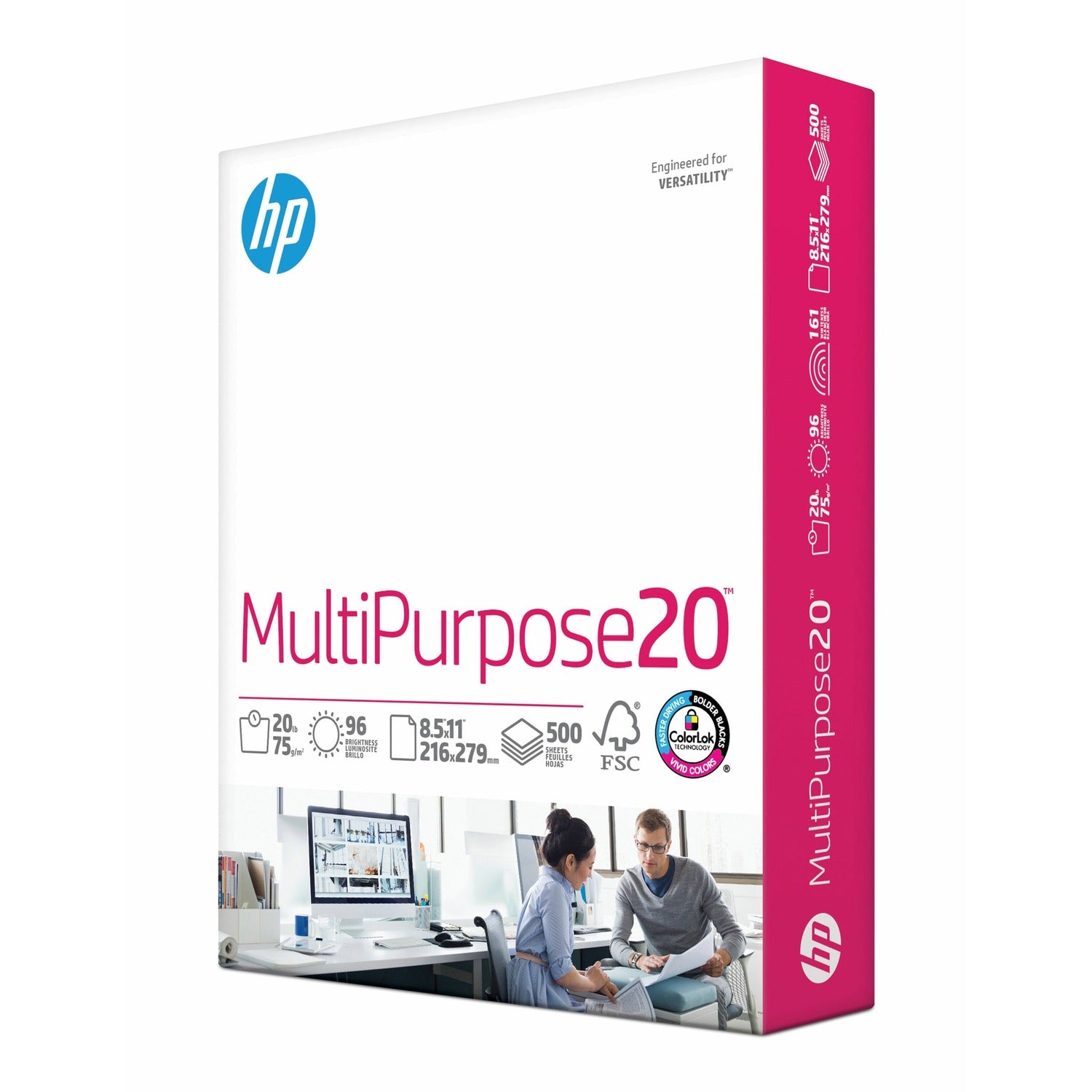 HP Multipurpose20 Copy Paper - White, 1 RM