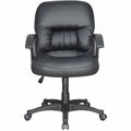Lorell Tufted Managerial Mid-Back Office Chair, Black, LLR60115