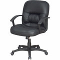 Lorell Tufted Managerial Mid-Back Office Chair, Black, LLR60115