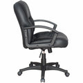 Lorell Tufted Managerial Mid-Back Office Chair, Black, LLR60115