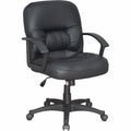 Lorell Tufted Managerial Mid-Back Office Chair, Black, LLR60115