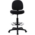 Lorell Millenia Series Adjustable Task Stool with Back, Black, LLR80008