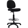 Lorell Millenia Series Adjustable Task Stool with Back, Black, LLR80008