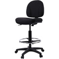 Lorell Millenia Series Adjustable Task Stool with Back, Black, LLR80008