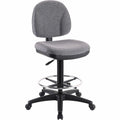 Lorell Millenia Series Adjustable Task Stool with Back, Gray, LLR80009