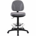 Lorell Millenia Series Adjustable Task Stool with Back, Gray, LLR80009