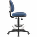 Lorell Millenia Series Adjustable Task Stool with Back, Blue, LLR80010