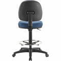 Lorell Millenia Series Adjustable Task Stool with Back, Blue, LLR80010
