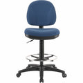 Lorell Millenia Series Adjustable Task Stool with Back, Blue, LLR80010