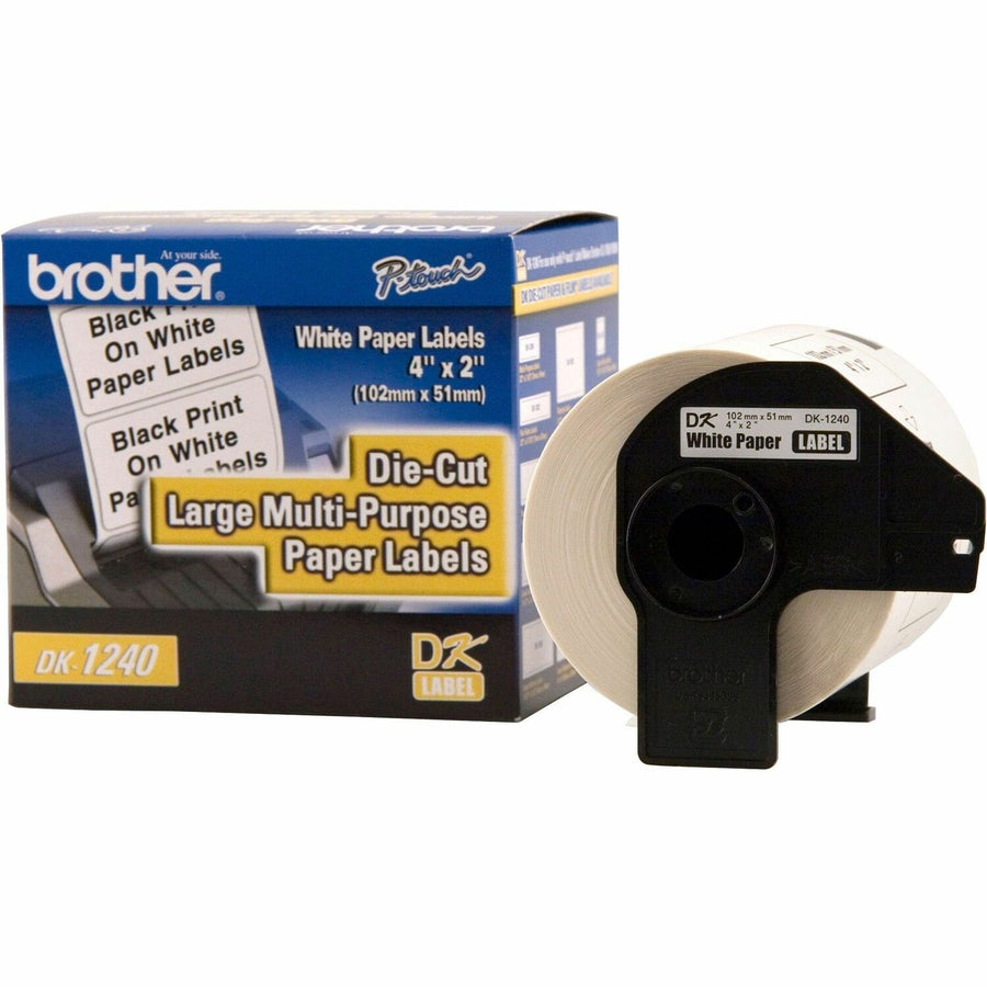 Brother Large Multi-purpose Paper Labels, White, 600 / Roll — view 1
