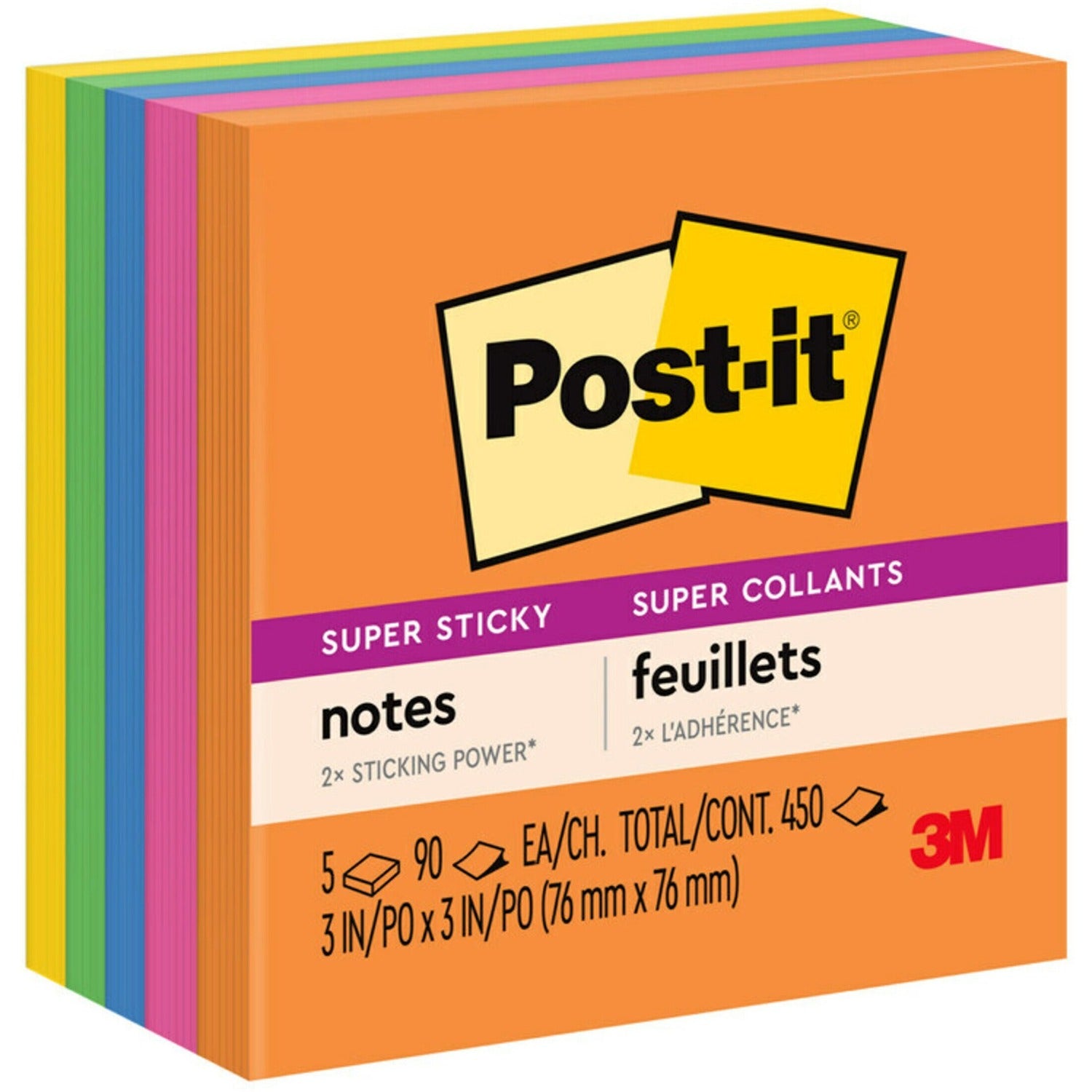 Post-it® Super Sticky Notes - Energy Boost Color Collection, 1 Pack