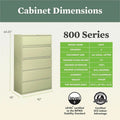 The HON HON 800 Series Full-Pull Locking Lateral File - 5-Drawer, Black, HON895LP