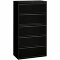 The HON Company HON 800 Series Full-Pull Locking Lateral File - 5-Drawer, Black, HON895LP