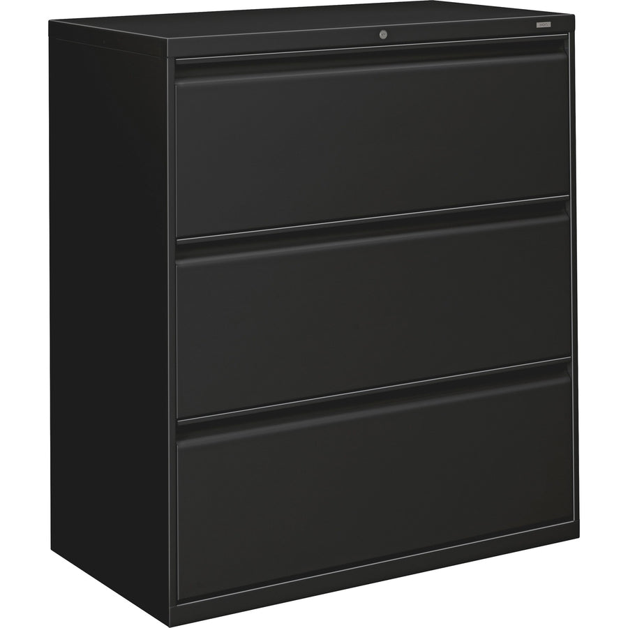 HON Lateral Files - 3-Drawer, 36" x 40.9", Black, Steel, HON883LP