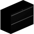 The HON HON 800 Series Full-Pull Locking Lateral File - 2-Drawer, Black, HON892LP