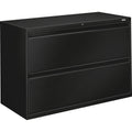The HON HON 800 Series Full-Pull Locking Lateral File - 2-Drawer, Black, HON892LP