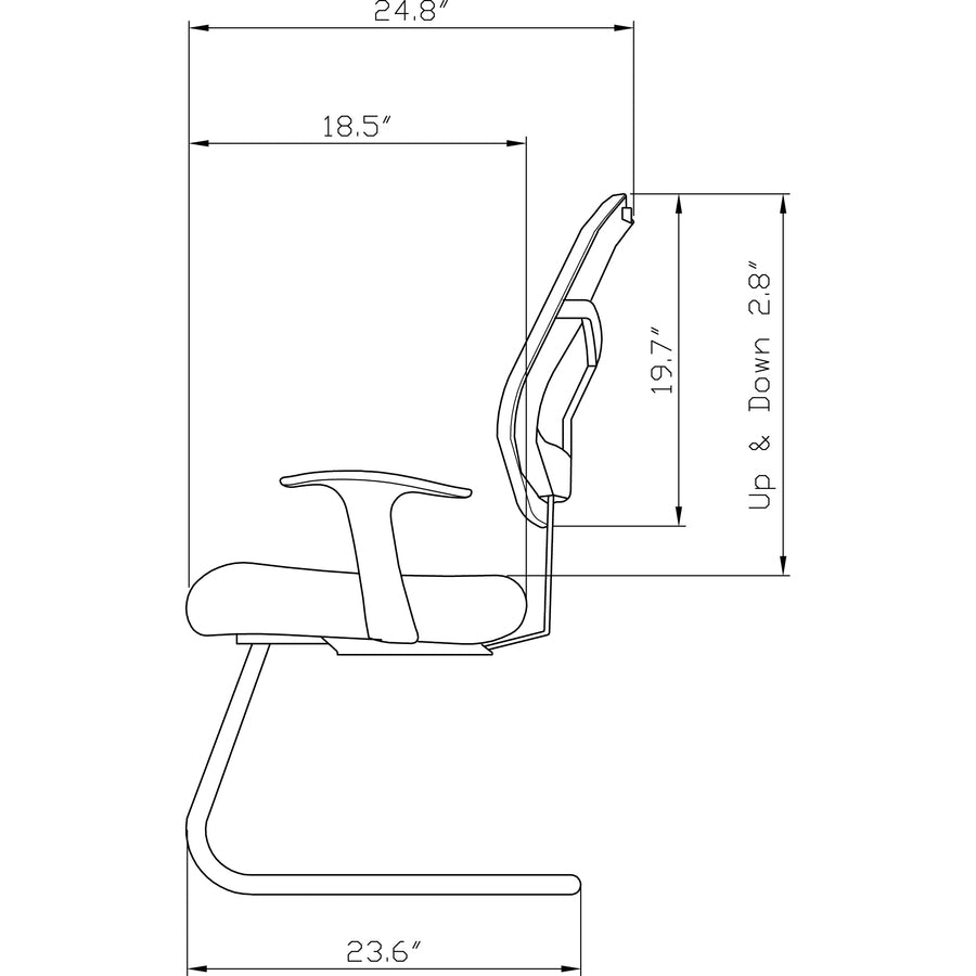 Lorell ErgoMesh Series Mesh Back Guest Chair with Arms, 27" x 41", LLR86202