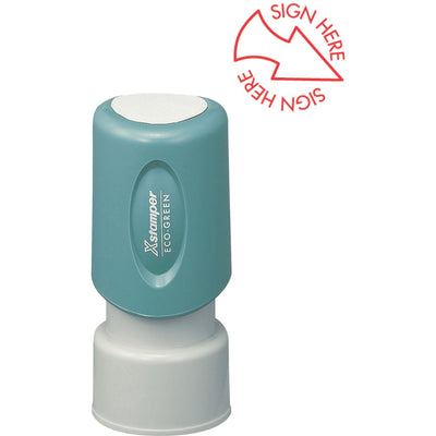 Shachihata Xstamper Pre-inked SIGN HERE Round Stamp, XST11425