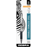 Zebra STEEL 3 Series G-301 Retractable Gel Pen, 1 Each