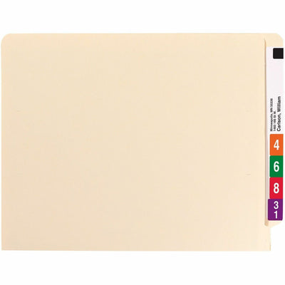 Smead Straight Tab Cut Letter Recycled Fastener Folder, Manila, 8 1/2" Width x 11" Length, 50 / Box, SMD34160
