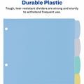 Avery Big Tab Write & Erase Plastic Dividers, 5 tabs, 1 set, Multicolor, 8.50" Width x 11" Length, 5 / Set, AVE16170