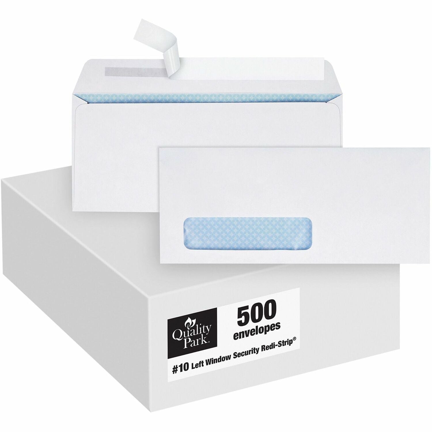 Quality Park No. 10 Window Security Tinted Envelopes with a Self-Seal Closure, 1 Box