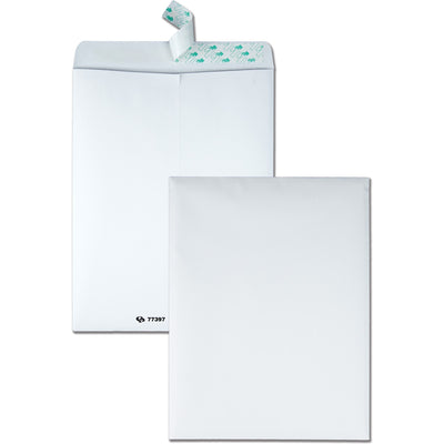 Quality Park 10 x 13 Tech-no-Tear Paper Out Catalog Envelopes with Self-Sealing Closure, White, 100 / Box, QUA77397