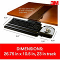 3M Sit/Stand Easy Keyboard Tray Platform Gel Wrists Precise Mouse Pad, Black, 1, MMMAKT180LE
