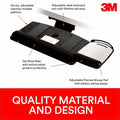 3M Sit/Stand Easy Keyboard Tray Platform Gel Wrists Precise Mouse Pad, Black, 1, MMMAKT180LE