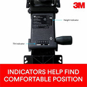 3M Sit/Stand Easy Keyboard Tray Platform Gel Wrists Precise Mouse Pad, 1 Each