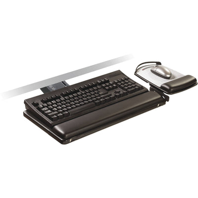 3M Sit/Stand Easy Keyboard Tray Platform Gel Wrists Precise Mouse Pad, Black, 1 — view 1