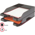 Deflecto DocuTray Multi-Directional Stacking Tray, Black, 1 Set, DEF63904