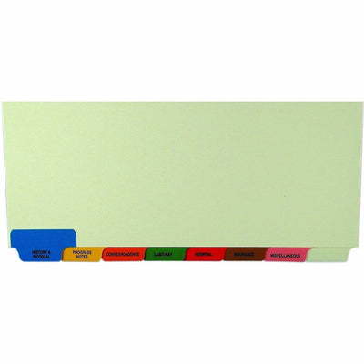 TABBIES 8-Bottom Tab Medical Chart Index Set, Green, 1 Box — view 1