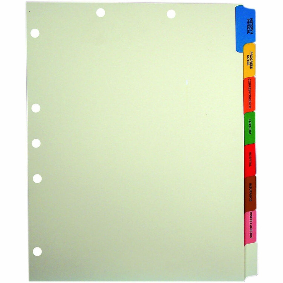 TABBIES 8-Side Tab Medical Chart Index Set, Manila, 1 Box — view 1