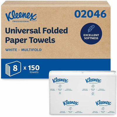 Kimberly-Clark Kleenex Multi-Fold Towels, White, 8 / Carton, KCC02046